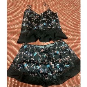 VS satin floral Babydoll sleepwear suit set